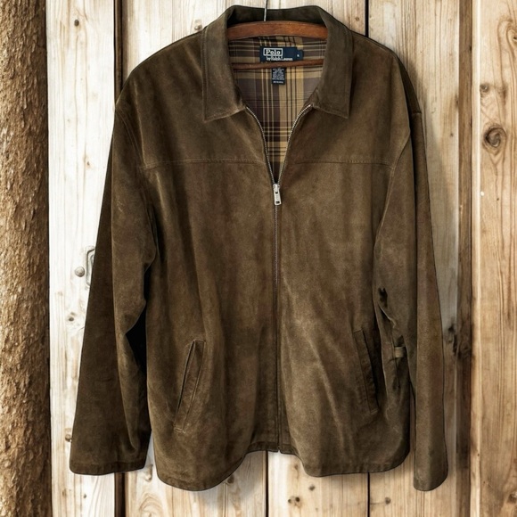 Polo Ralph Lauren Vintage Suede Cotton Lined Leather JacketXL